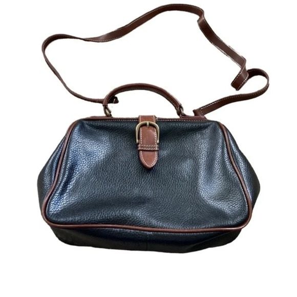 Vintage Talbots Black Brown Crossbody Bag - Picture 2 of 16